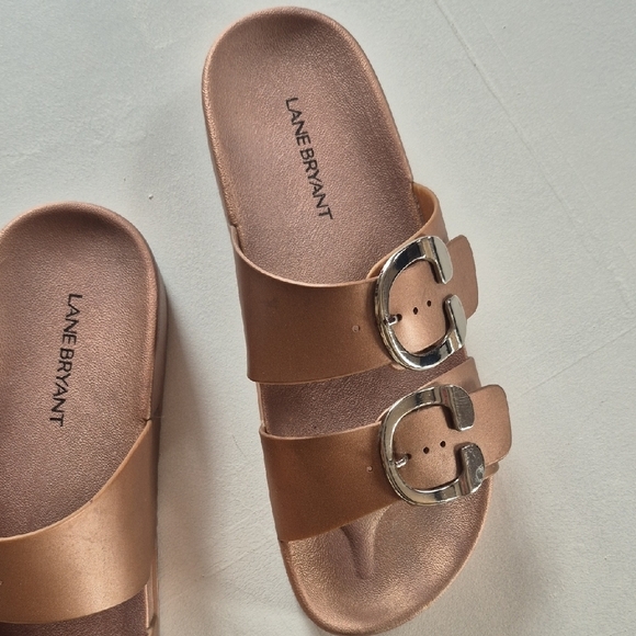 Lane Bryant Rose Gold Slip On Sandals - Picture 5 of 6